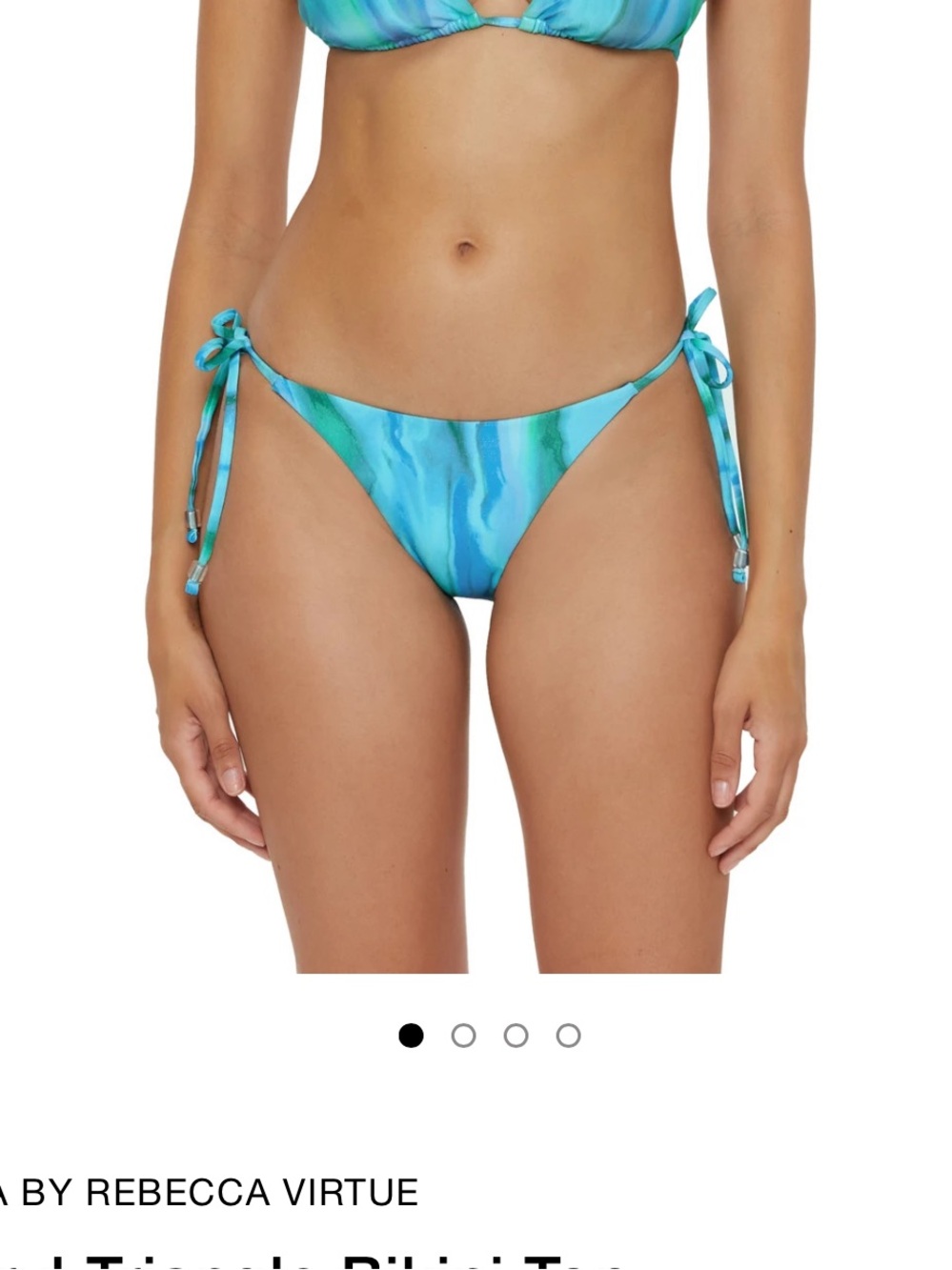 BECCA Blue Green Marble Tie-Side Bikini - Picture 4 of 5